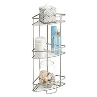 DUSCHREGAL-ECK - 30,73/23,11/66,04 cm - Silberfarben, Metall (23.11/66.04/30.73cm) - Calicosy