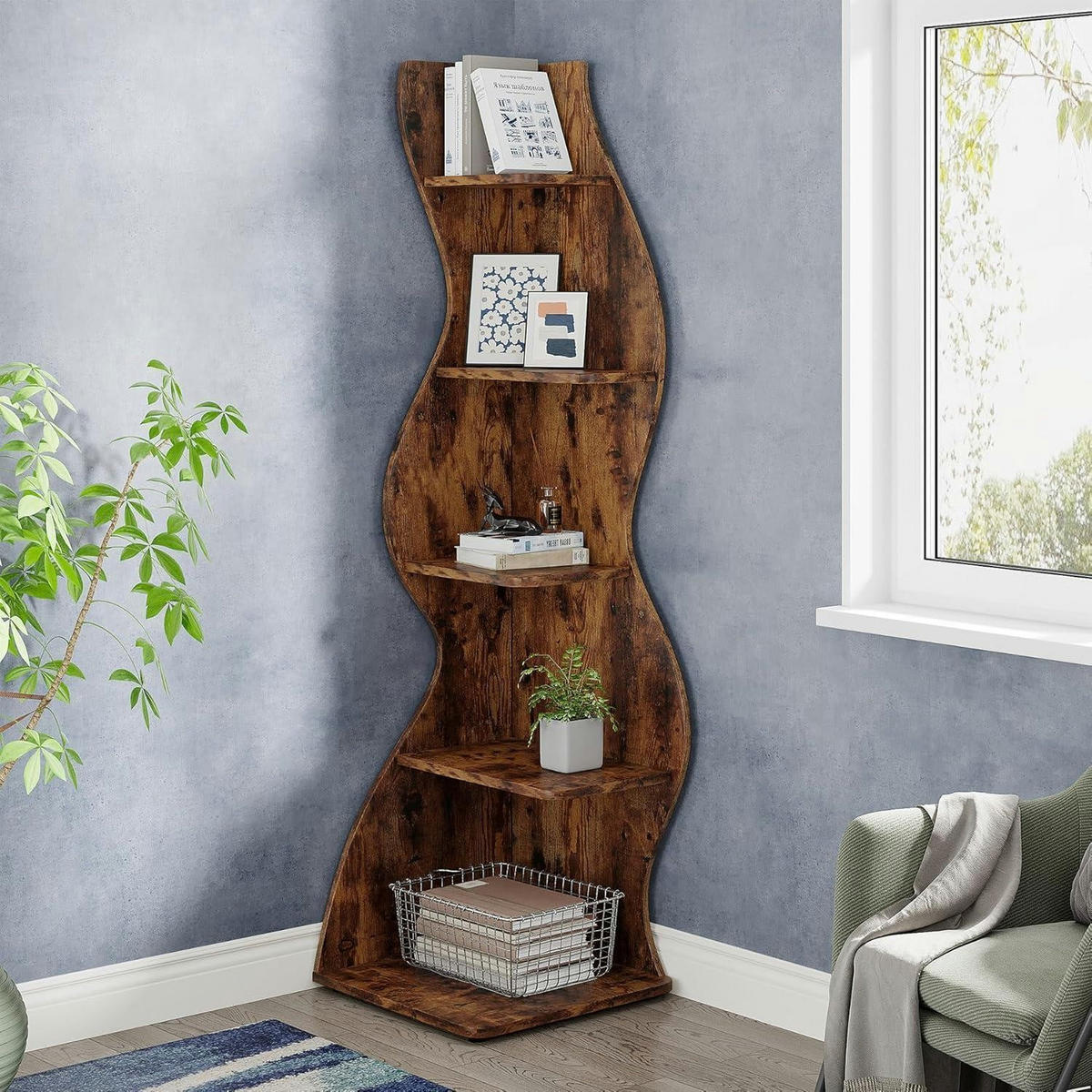 ECKREGAL 178 cm Braun - Braun, Holzwerkstoff (48/178/48cm)