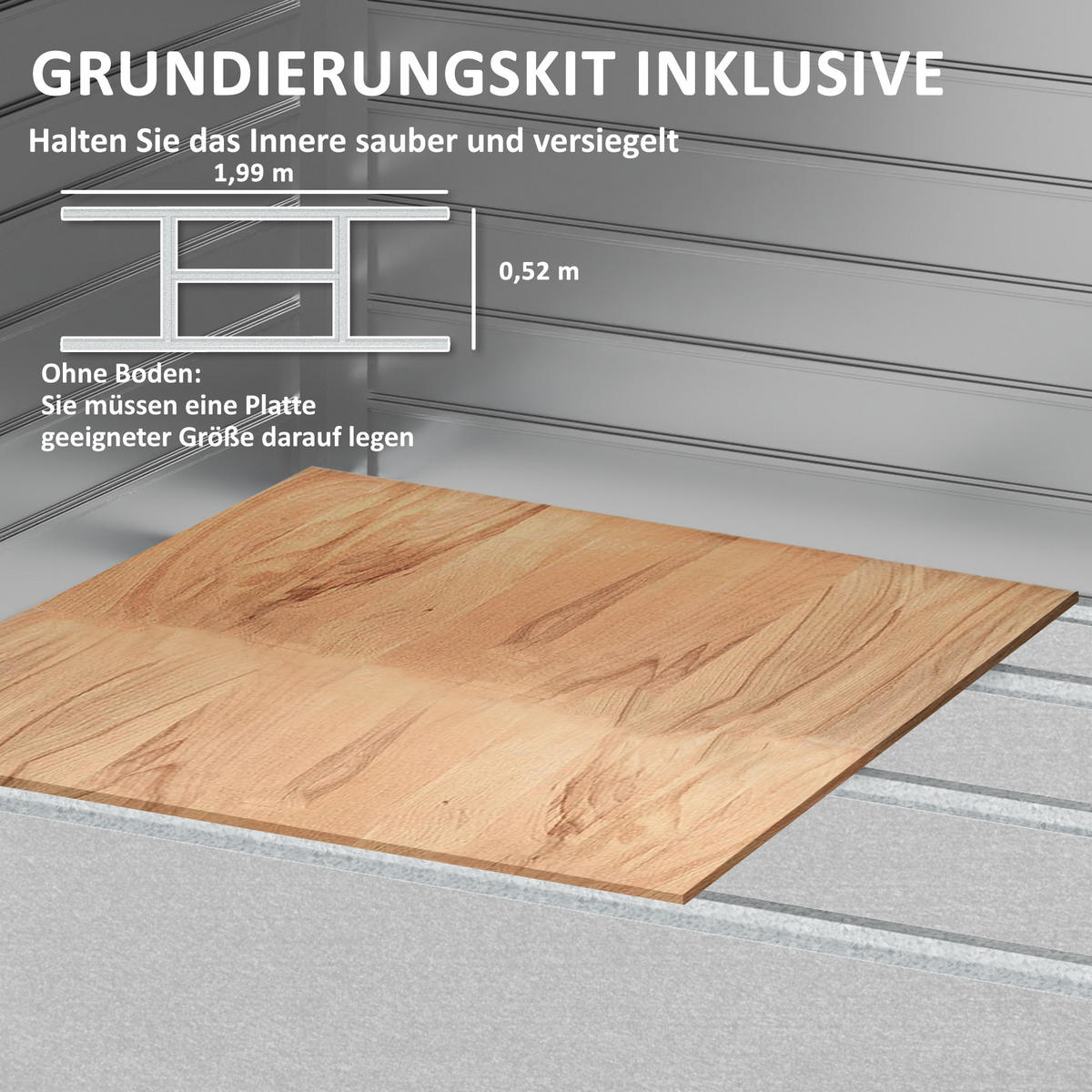 VERZINKTER Stahl 213x131x192cm - Grau, Metall (131/192/213cm) - Outsunny