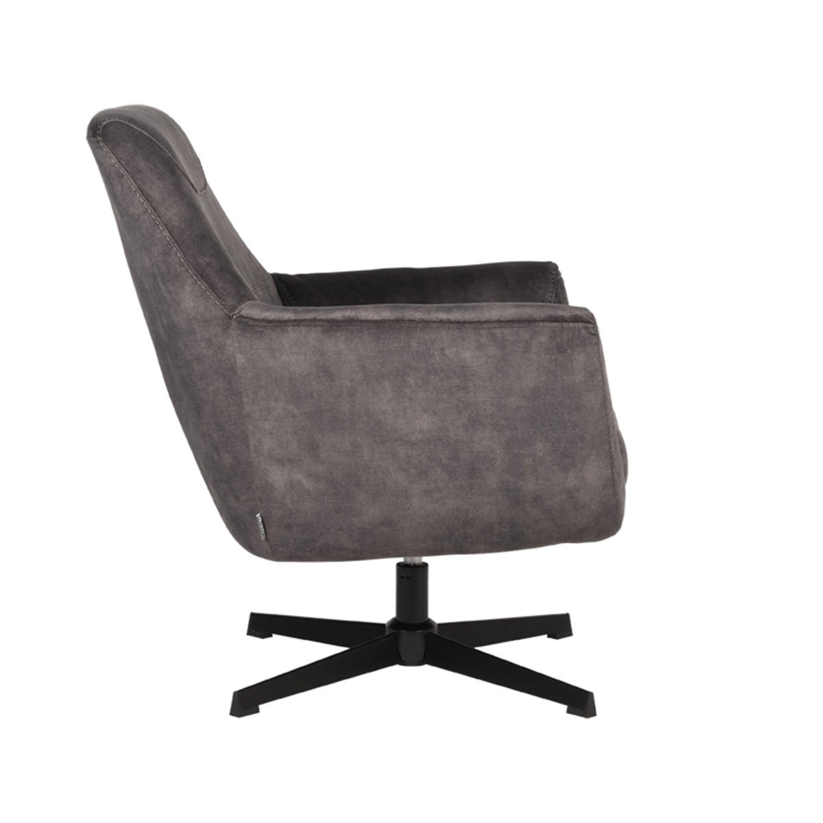 SESSEL Toby Grau 80/75/85 cm - Dunkelgrau, Textil (75/85/80cm) - LABEL51