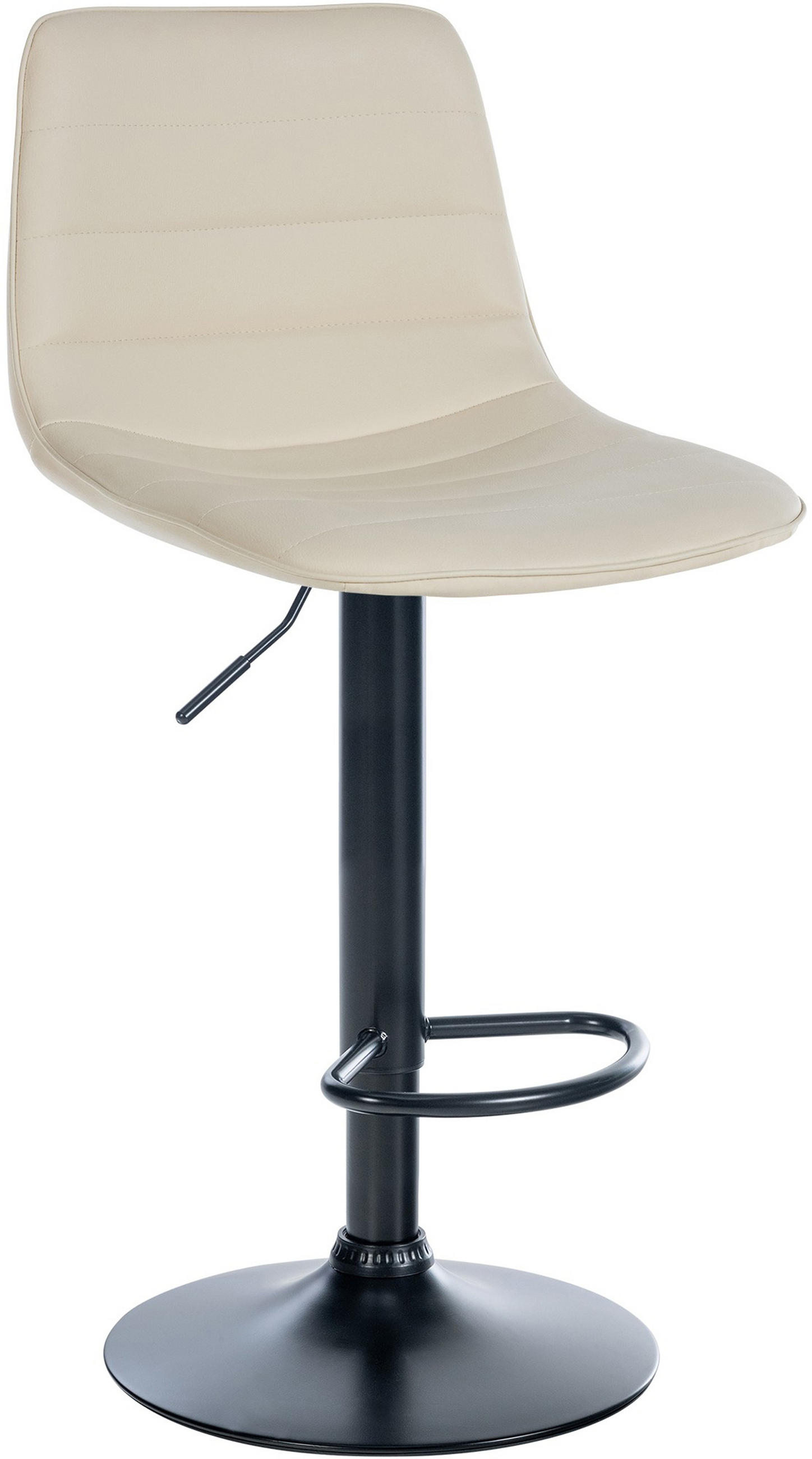 BARHOCKER Lexus Kunstleder Schwarz creme - Schwarz/Naturfarben, Kunststoff/Metall (45/110/46cm) - TPFLiving