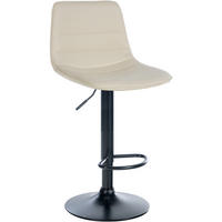 BARHOCKER Lexus Kunstleder Schwarz creme - Schwarz/Naturfarben, Kunststoff/Metall (45/110/46cm) - TPFLiving