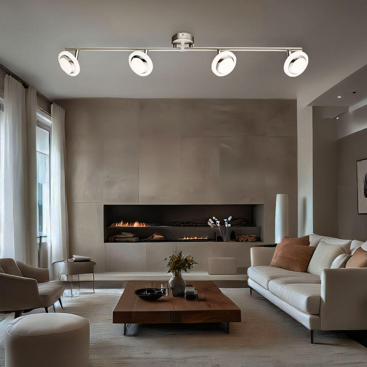 LED DECKENLEUCHTE Metall Silber - Silberfarben, Metall (80/10/13.5cm) - Globo Lighting