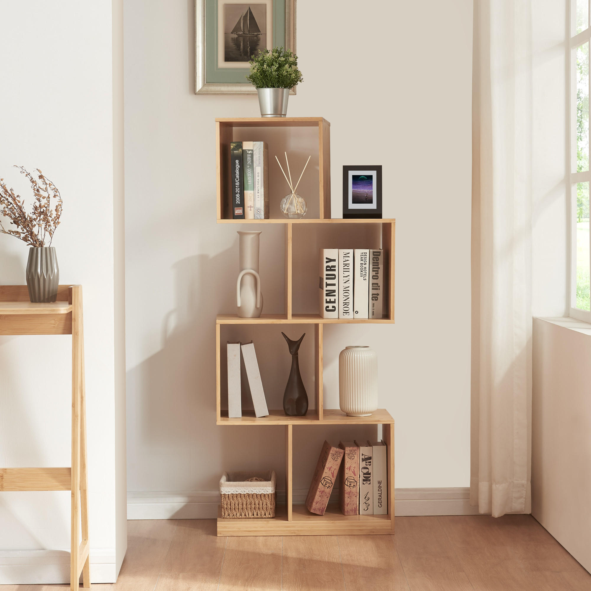 BÜCHERREGAL Gullspång - Naturfarben, Naturmaterialien (55/130/30cm) - [en.casa]