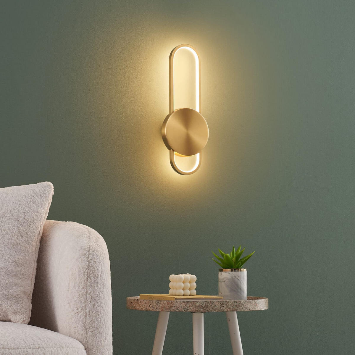 WANDLEUCHTE Piani, Gold / Messing, 40cm - Goldfarben, Metall (15/40/6cm) - KOSILUM