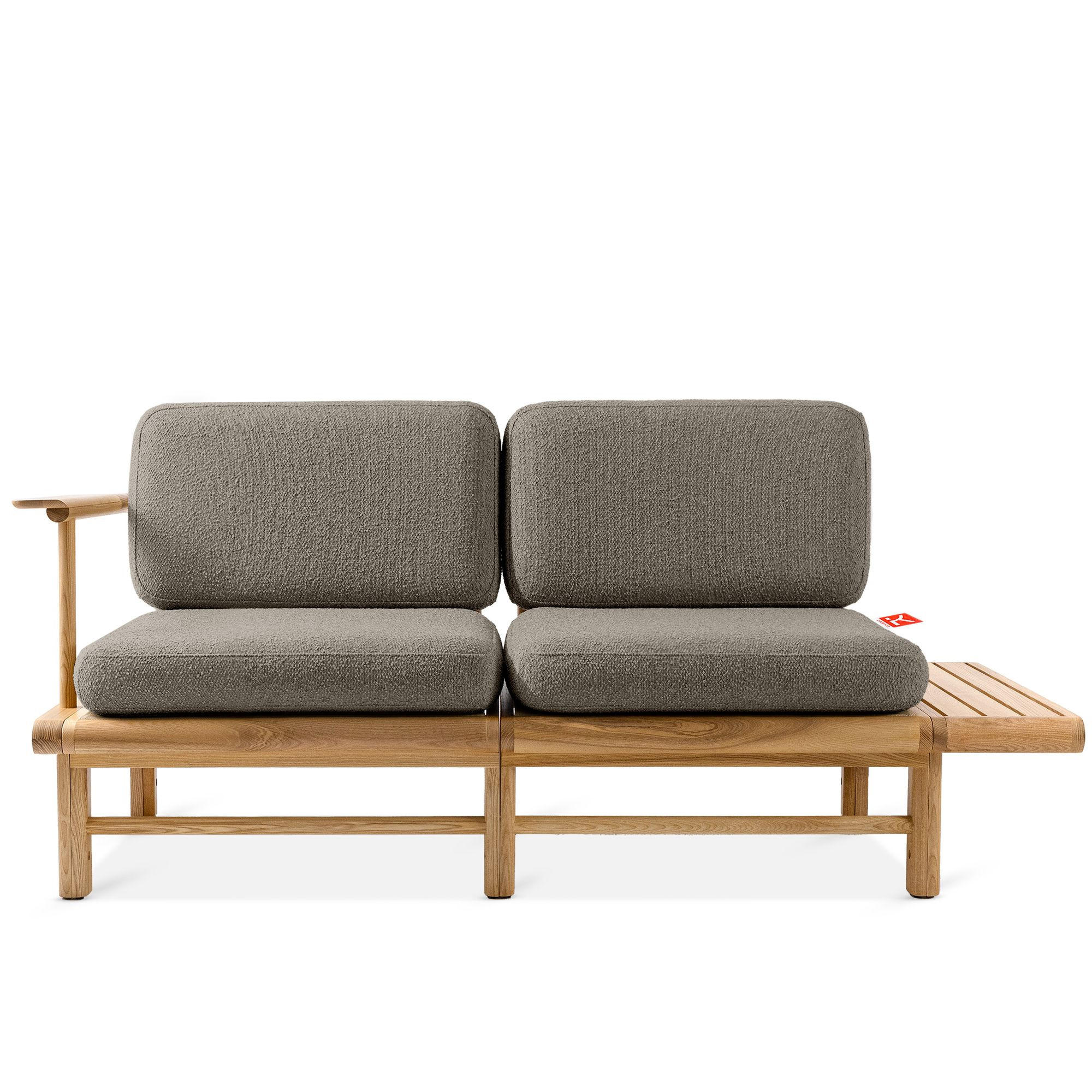 GARTENSOFA ATREDA 2-Sitzer, mit Ablage - Grau, Holz/Textil (175/74/80cm) - KONSIMO®