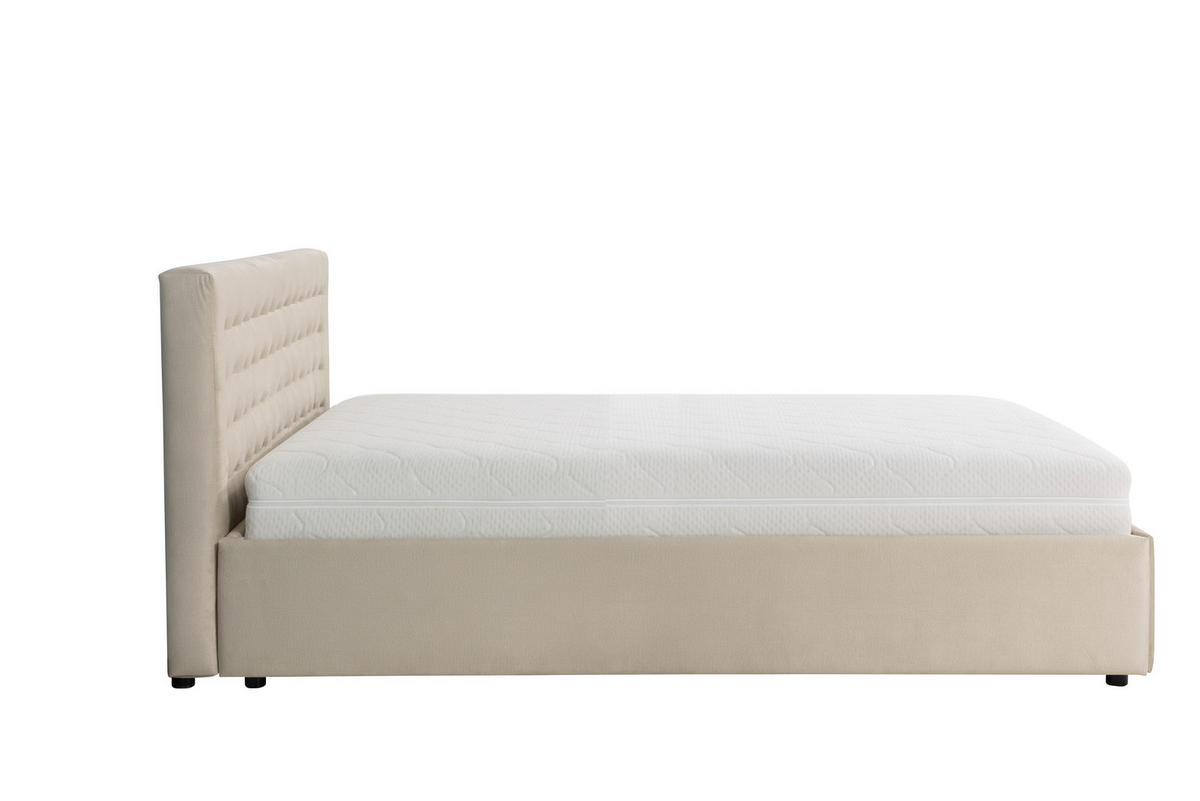 POLSTERBETT mit Bettkasten und Matratze FORTE, Beige, 180x200 cm - Beige, Textil (180/200cm) - KS Home Concept