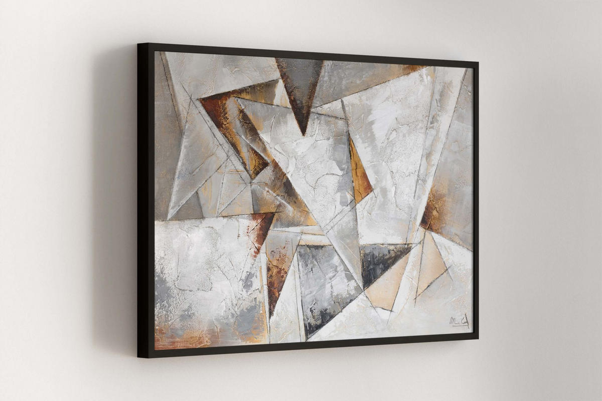 ACRYLBILD HANDGEMALT 120/80 cm - Braun/Grau, Holz/Textil (120/80cm) - KUNSTLOFT
