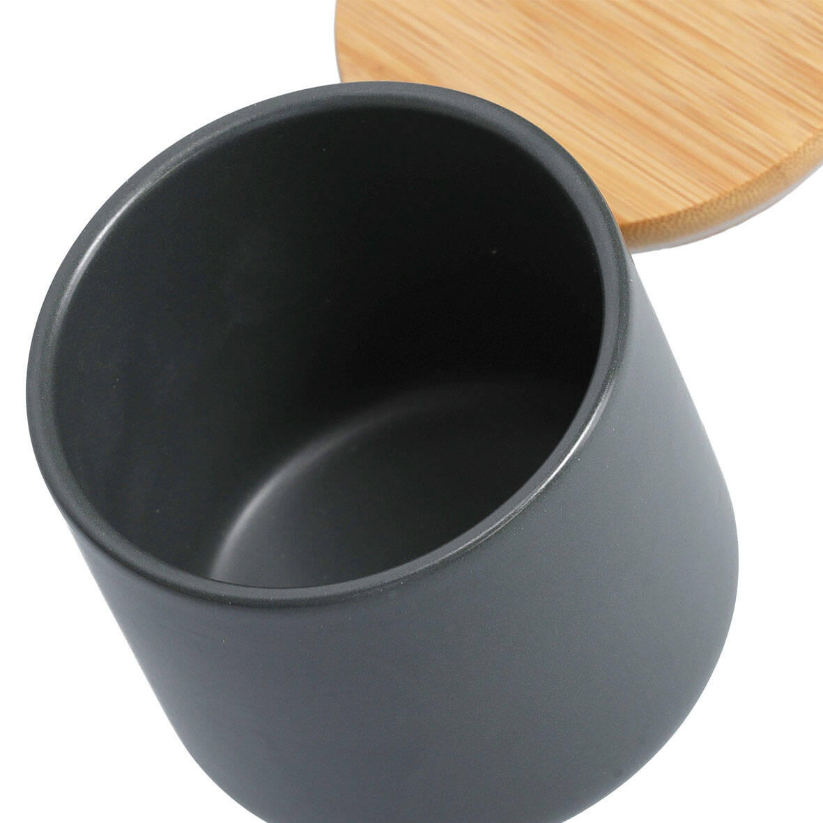 KERAMIKGLAS mit Deckel 180 ml - Anthrazit, Keramik (9/8.7/9cm)