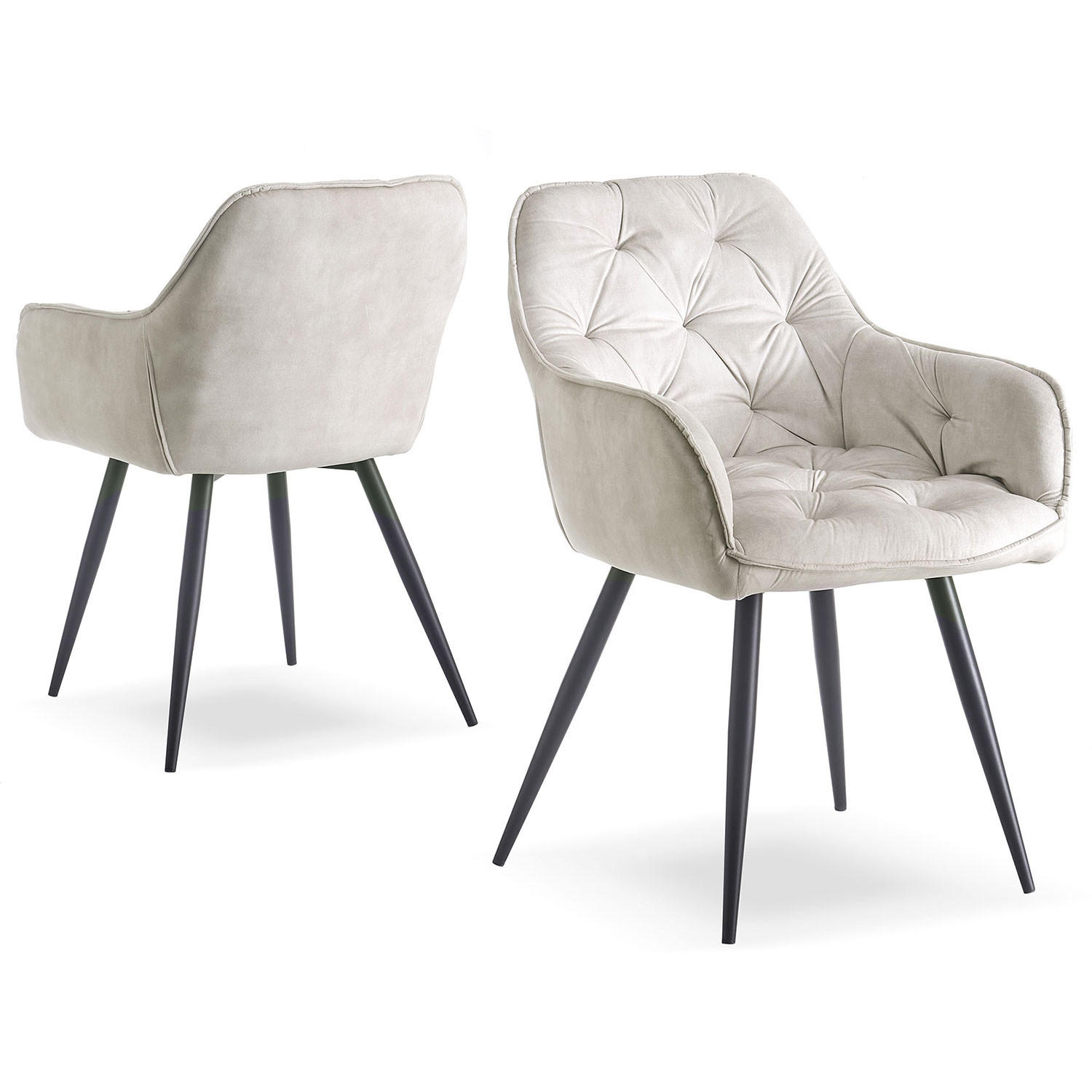 ARMLEHNSTUHL DIETER Grau 2 Stück - Grau, Textil/Metall (61/83/56cm) - B&D Home