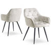 ARMLEHNSTUHL DIETER Grau 2 Stück - Grau, Textil/Metall (61/83/56cm) - B&D Home
