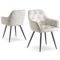 ARMLEHNSTUHL DIETER Grau 2 Stück - Grau, Textil/Metall (61/83/56cm) - B&D Home