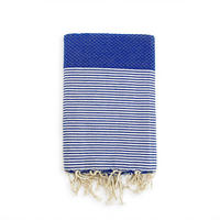 HAMAMTUCH Mikanda Royal 100x200 190g/m² - Blau, Textil (100/200cm) - LE COMPTOIR DE LA PLAGE