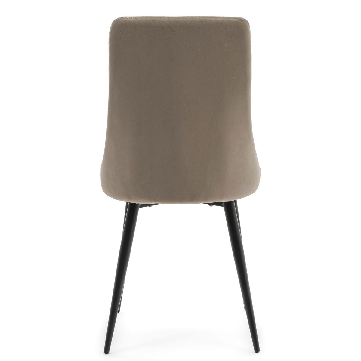 STUHL CAREN gepolstert mit Steppung - dunkelbeige - Samt Velours - Beige/Schwarz, Metall (50/94/65cm) - NEW HOME