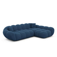 ECKSOFA Liva Dunkelblau Strukturstoff L-Form Rechts - Dunkelblau, Textil (160/265cm) - VAROYAL