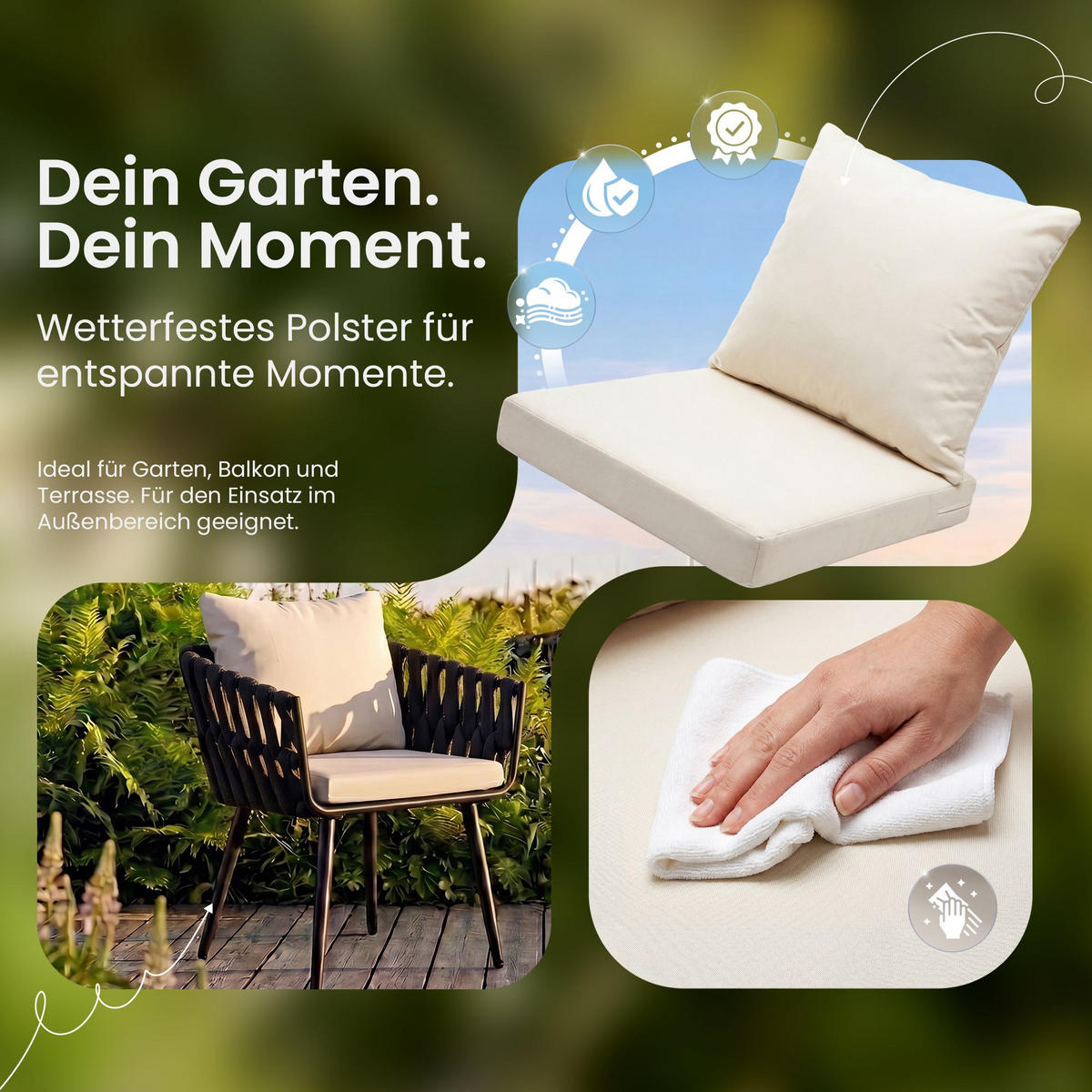 GARTENSTUHL Metall Creme - Creme, Metall (61/43/56cm) - CLP