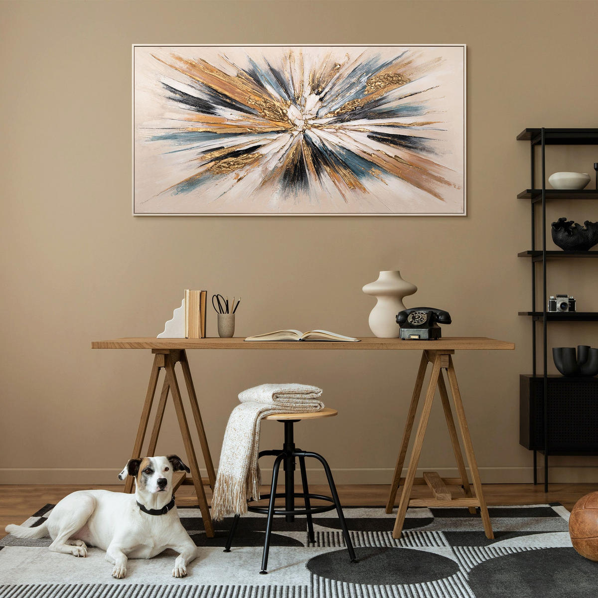 GEMÄLDE Impuls Schattenfugenrahmen Beige 200x100 cm - Beige, Holz (200/100cm) - YS-art gallery