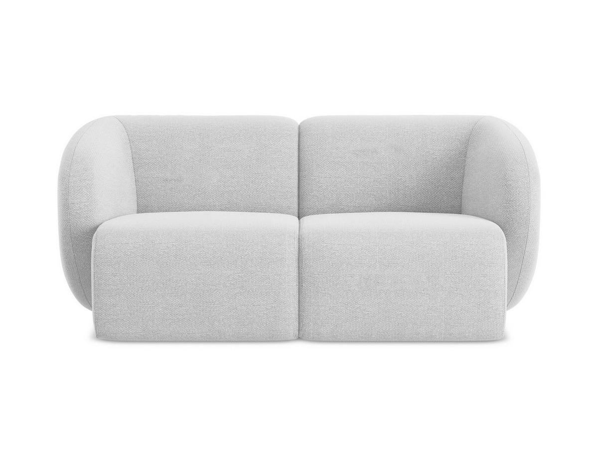 2-SITZER-SOFA Bouclé Stoff Grau - Silberfarben/Schwarz, Holzwerkstoff/Kunststoff (174/75/94cm) - Makamii