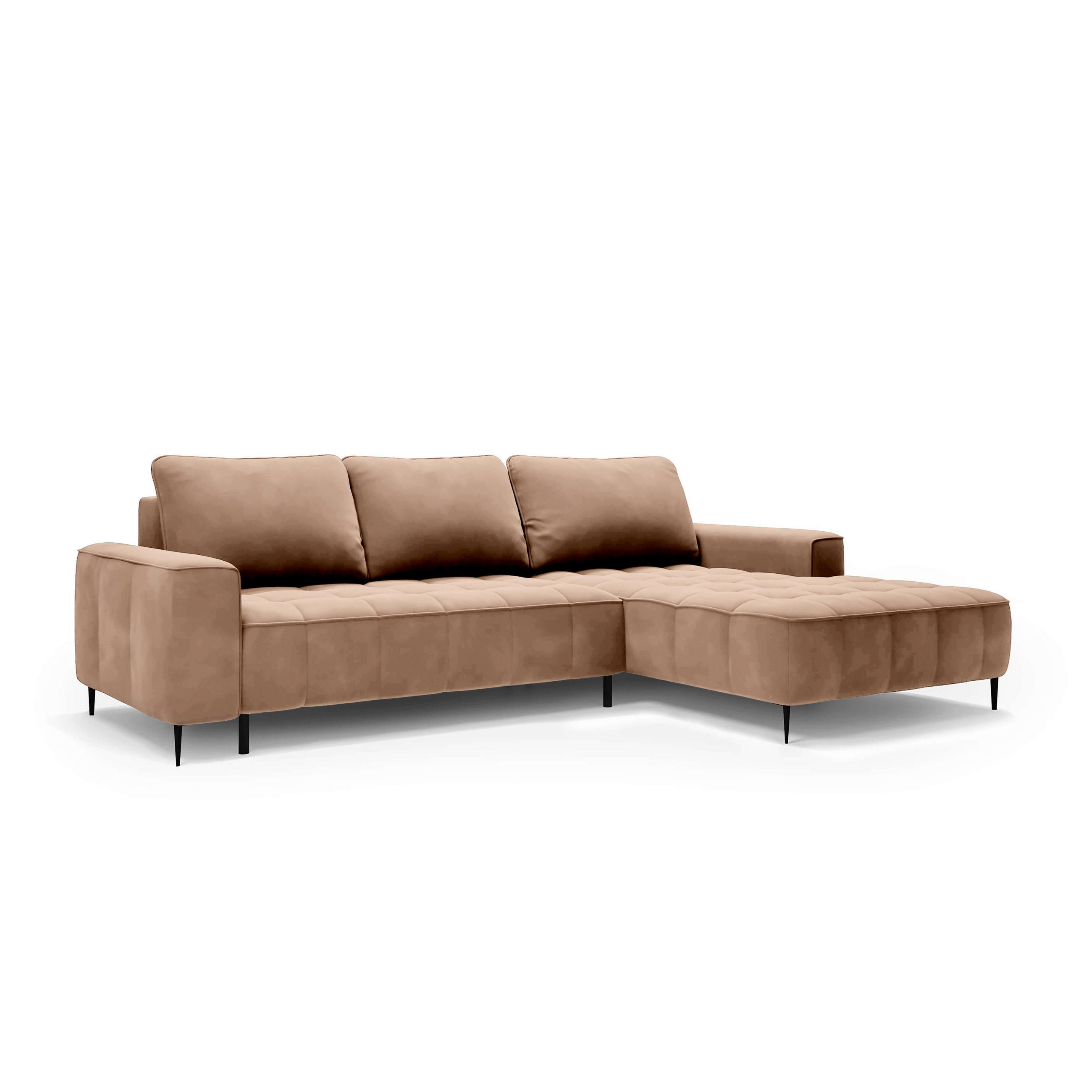 Pillovely Ecksofa Braun 280x90x166 cm
