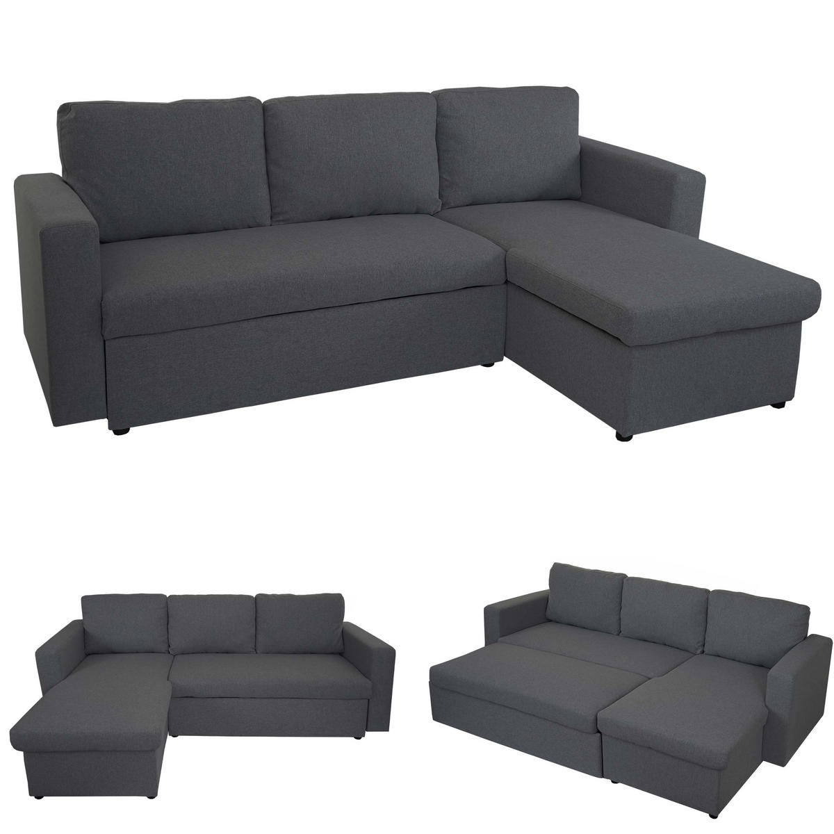 SCHLAFSOFA Anthrazit - Anthrazit, Textil (220/152cm) - MCW