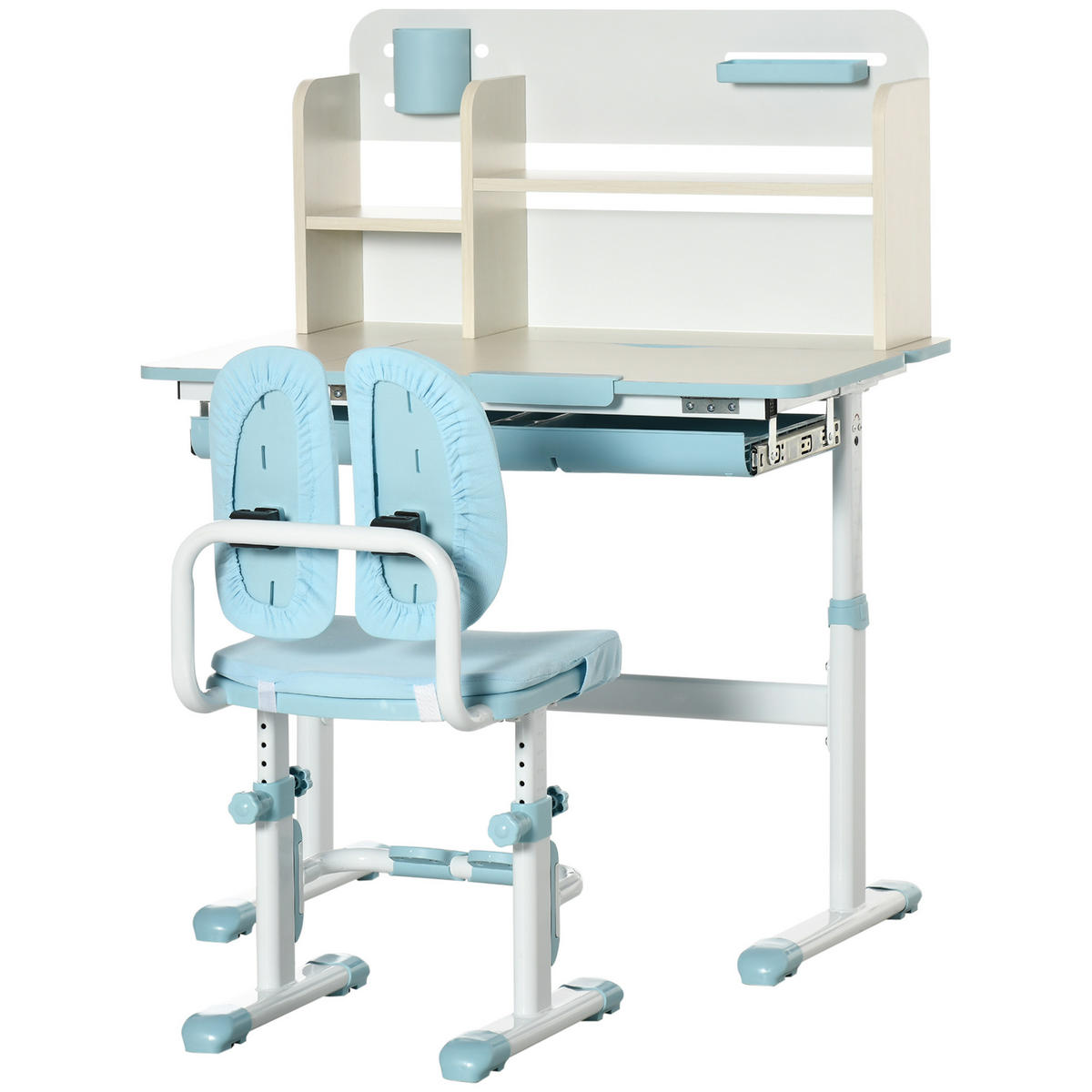 SCHREIBTISCH-SET DE-17539 Blau - Blau, Metall (80/109/52cm) - ComfortXL