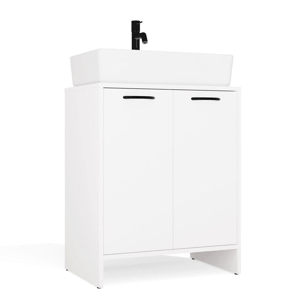 BADEZIMMERSCHRANK Vio - Weiß, Holzwerkstoff (60/74/40cm) - kommodly