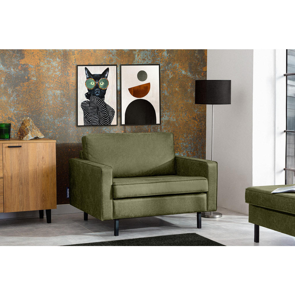 Thumbnail - Konsimo® 1,5-Sitzer-Sessel, Grün, Textil, Rechteckig, 116x87x98 cm, Hergestellt in Europa, Wohnzimmer, Sessel, Polsterse...