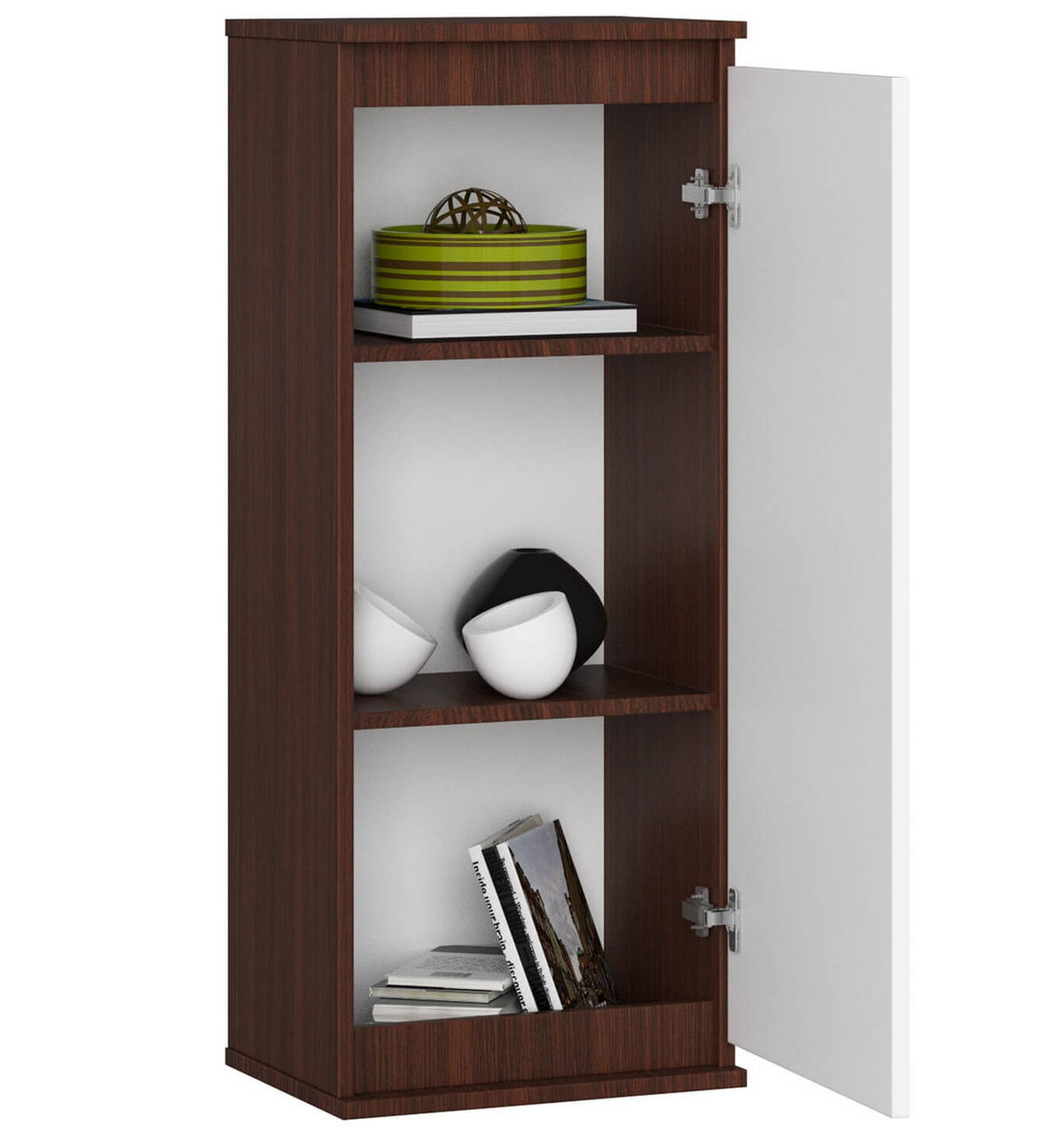 HÄNGESCHRANK Dunkelbraun, Weiß 99/40/30 - Dunkelbraun/Weiß, Holzwerkstoff (40/99/30cm) - RAUMHIRSCH FURNITURE