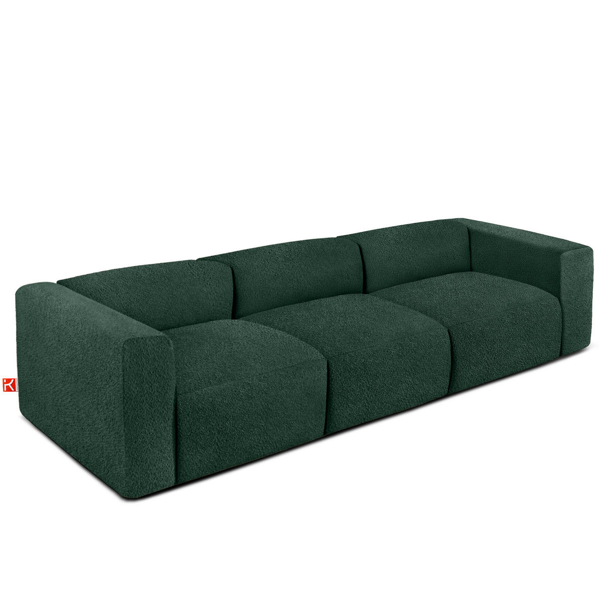 3-SITZER SOFA BUFFO, Dunkelgrün - Dunkelgrün, Holz/Holzwerkstoff (290/73/96cm) - KONSIMO®