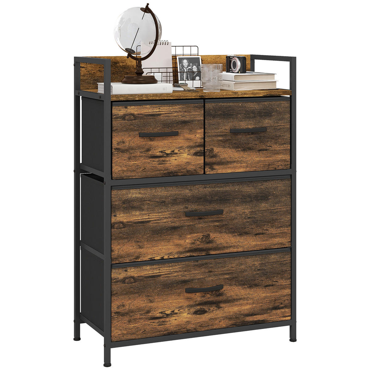 KOMMODE, Sideboard, Rustikal-Braun - Braun, Textil (29/85/60cm) - HOMCOM