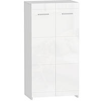 SCHUHSCHRANK 55/36/108 cm Weiß aus Holz mit verstellbaren Regalen - Weiß, Holz (55/108/36cm) - OKWISH