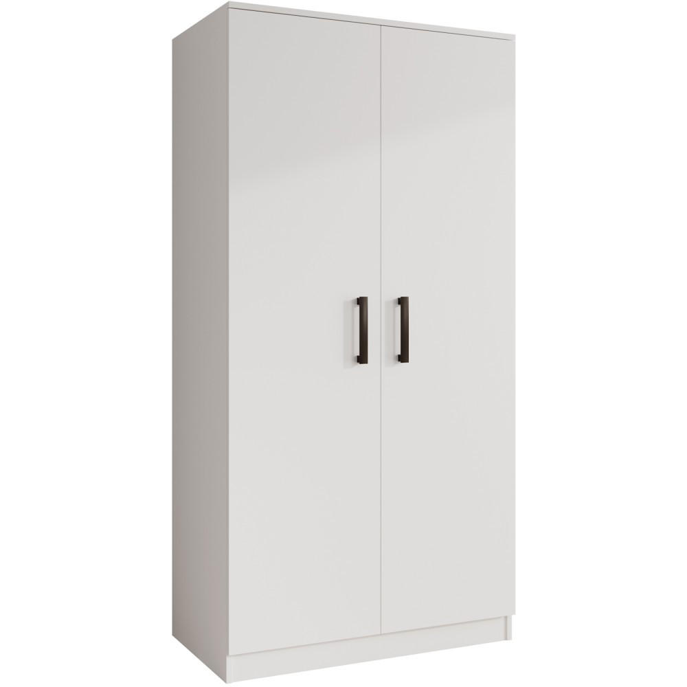 DREHTÜRENSCHRANK Trend, ohne Schubladen, Weiß - Schwarz/Weiß, Holzwerkstoff (90/180/50cm) - Beautysofa