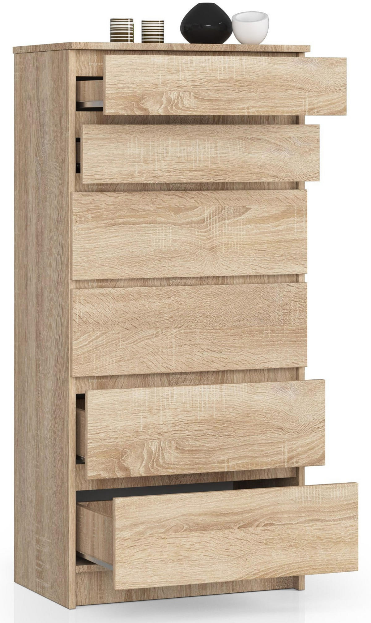KOMMODE K60 6 Schubladen, 60x40x130 cm, Sonoma - Sonoma Eiche, Holz (60/130/40cm) - Milordbikes