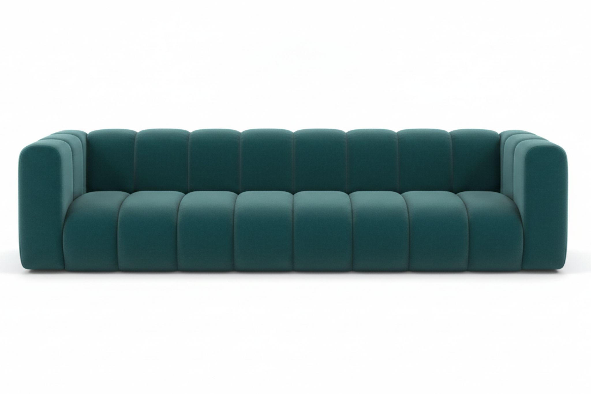 COUCH, Viersitzer-Sofa Grand, Veloursstoff Salvador, Azurblau - Blau, Holz (290/70/93cm) - Kaiser Möbel