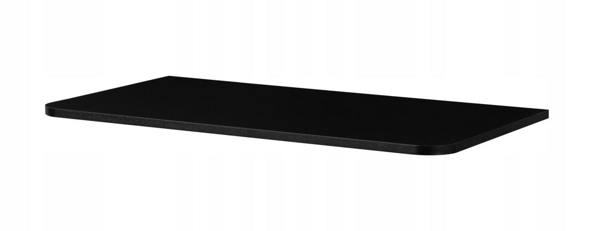 WASCHBECKENUNTERSCHRANK LINEA hängend geriffelt Schwarz matt mit Waschtischplatte 80/48/44 cm - Schwarz, Holzwerkstoff (80/48.4/43.7cm) - Rodan