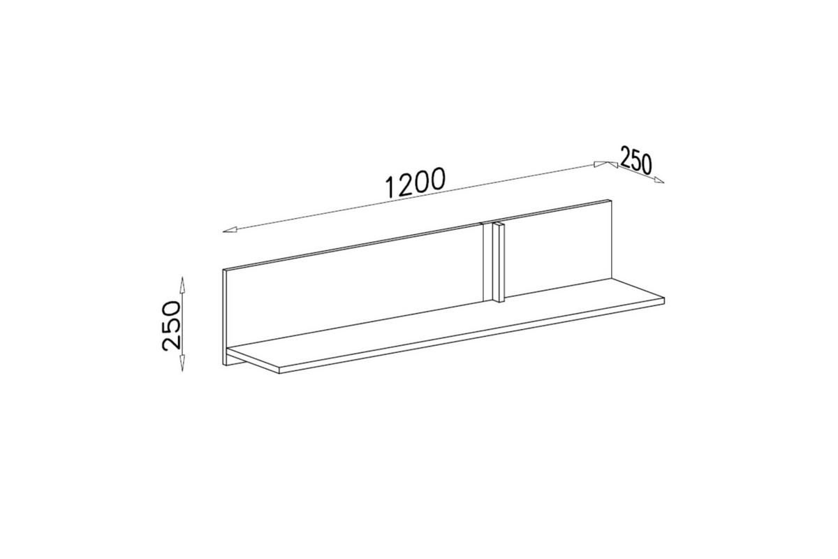 KINDER-WANDREGAL REMI 13 120 cm breit in Eichenweiß / Weiß Matt / Anthrazit - Eichefarben/Anthrazit, Holzwerkstoff (120/25/25cm) - Deine Möbel 24