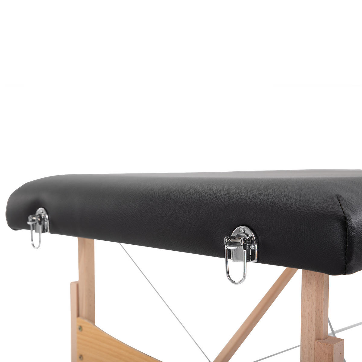 MASSAGELIEGE Mobiler Massagetisch Höhenverstellbar Kosmetik Bank Holz Schwarz - Schwarz, Kunststoff (60/58/186cm) - HOMCOM