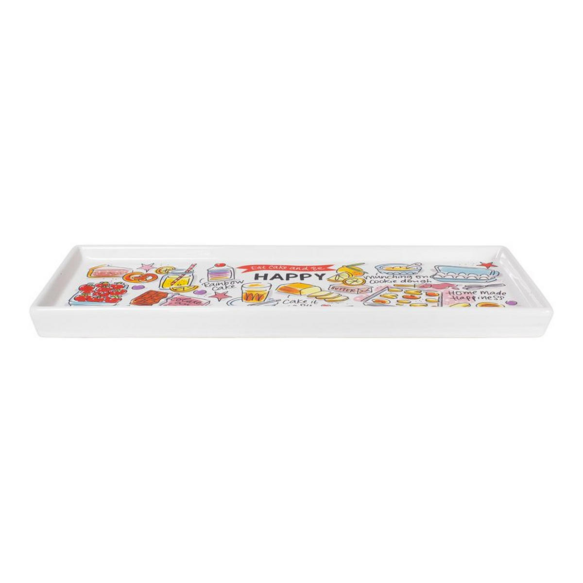 KUCHENPLATTE Fröhlich in Bunt - 33cm - Multicolor, Keramik (12.3/34.5/2.1cm) - Blond Amsterdam