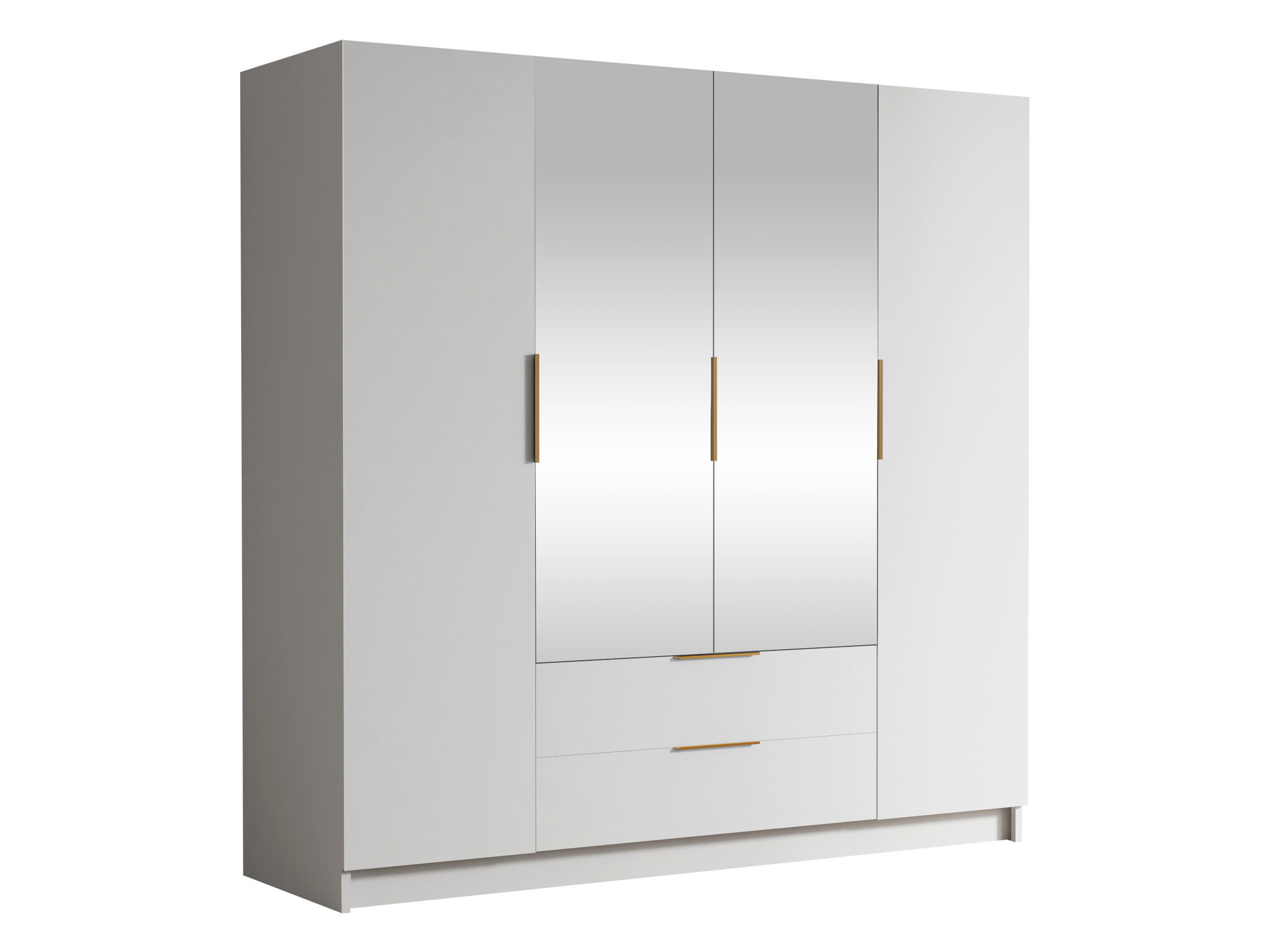 Mirjan24 Kleiderschrank Weiß, Gold 200x216x60 cm