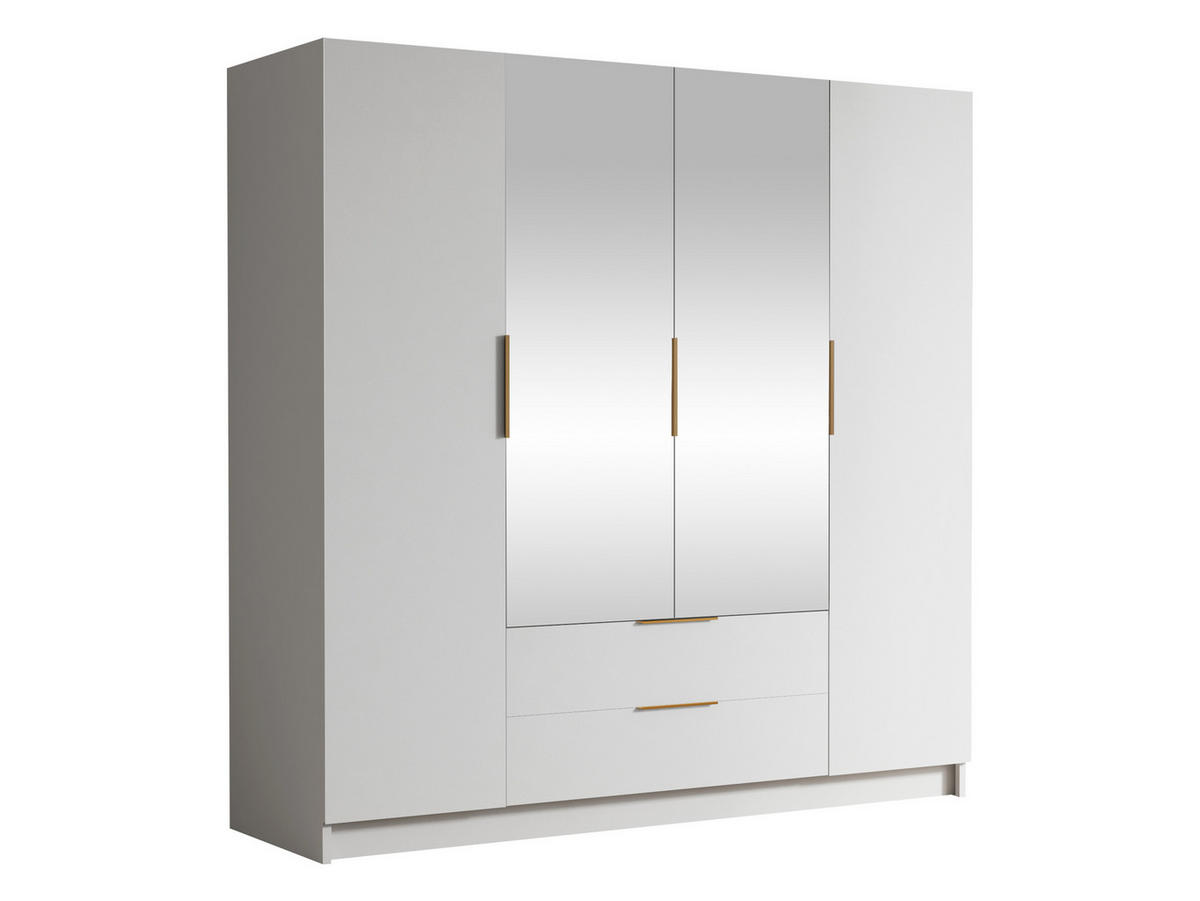 KLEIDERSCHRANK Sofia II - Goldfarben/Schwarz, Holzwerkstoff/Kunststoff (200/216/60cm) - MIRJAN24