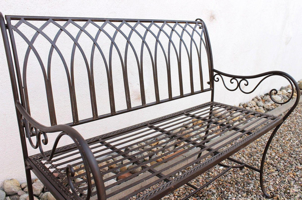 GARTENBANK 2-Sitzer Metall Braun 110/60/96 cm - Braun, Metall (110/96/60cm) - DanDiBo