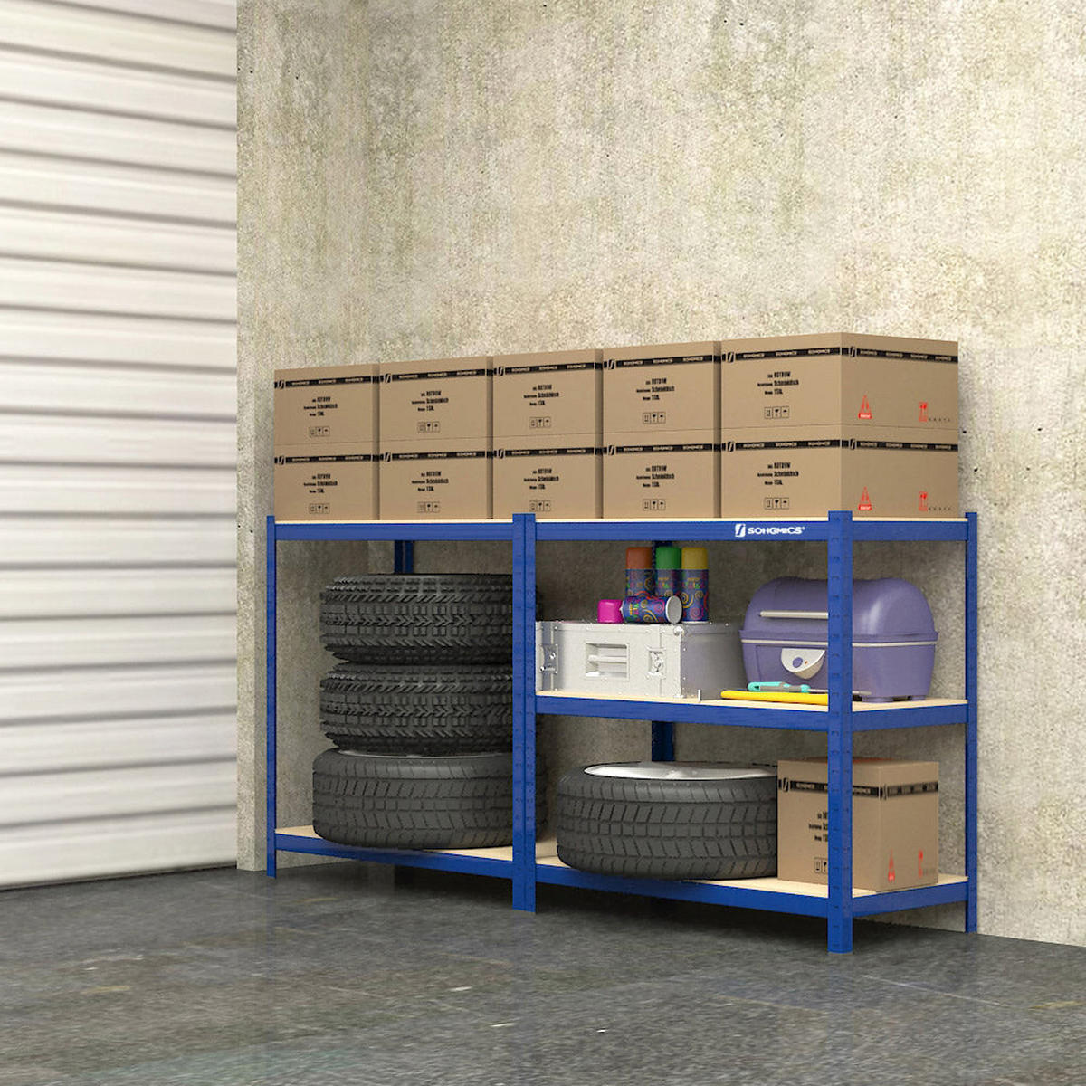 STANDREGAL - Blau, Metall (75/150/30cm) - Hansiro