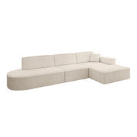 ECKSOFA Ottomane Rechts IREA-L2-v4 - 327x165x77 cm Beige - Beige, Holzwerkstoff/Textil (327/165cm) - ALTDECOR