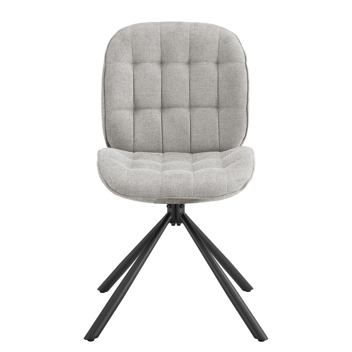 DREHBARER POLSTERSTUHL - 2er-Set - Grau, Textil/Metall (48/85/58cm) - home24