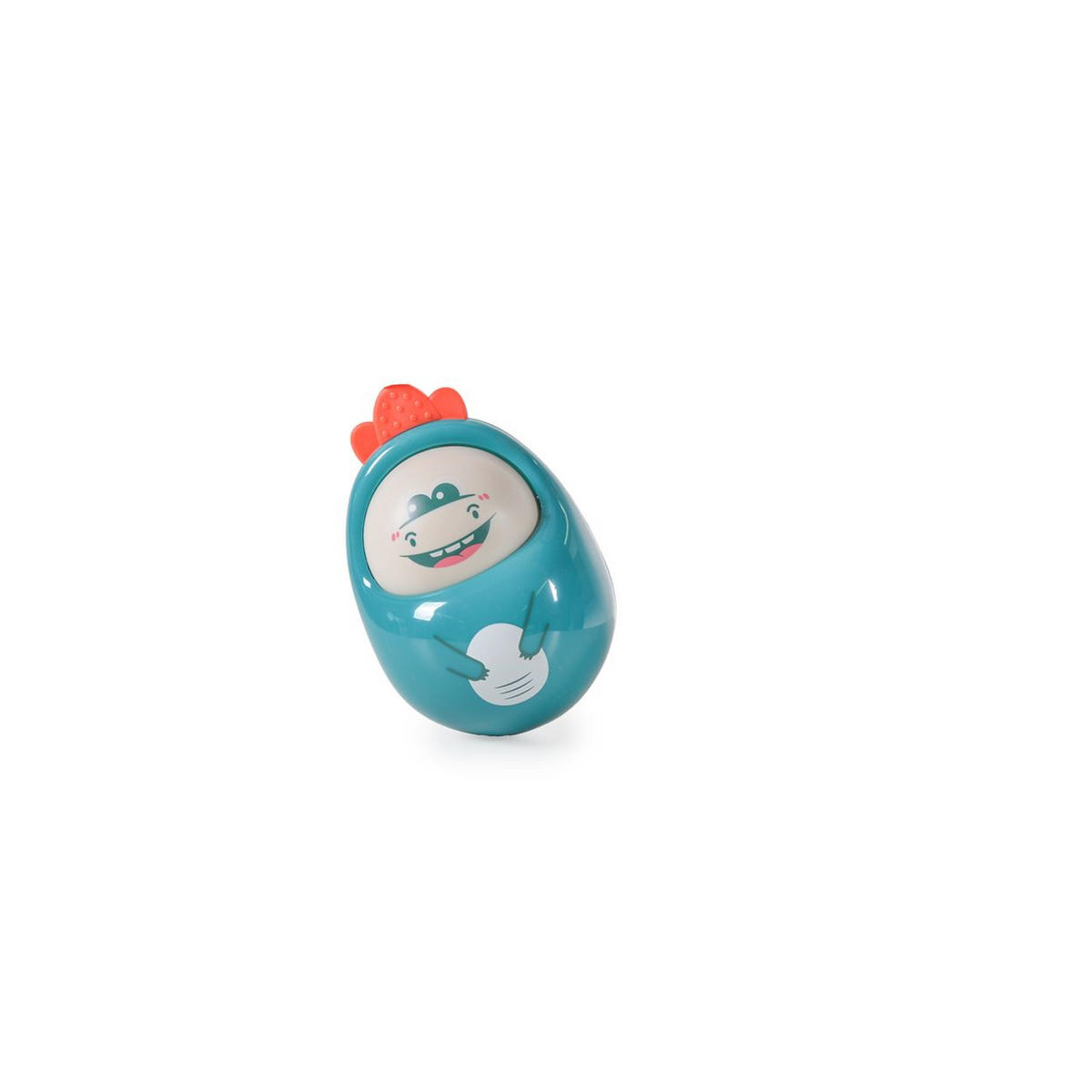 BABYSPIELZEUG Roly Poly blau 9,6 x 9,6 x 14,5 cm, balancierendes Ei, Beißring, ab Geburt, Motorik - Blau, Kunststoff (9/14/9cm) - Moni