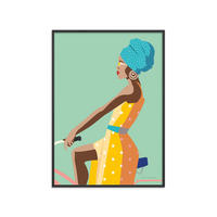 POSTER mit Rahmen Wild Apple - Summer Girl II - Multicolor/Schwarz, Holz/Papier (50/70cm) - Poster&Frame