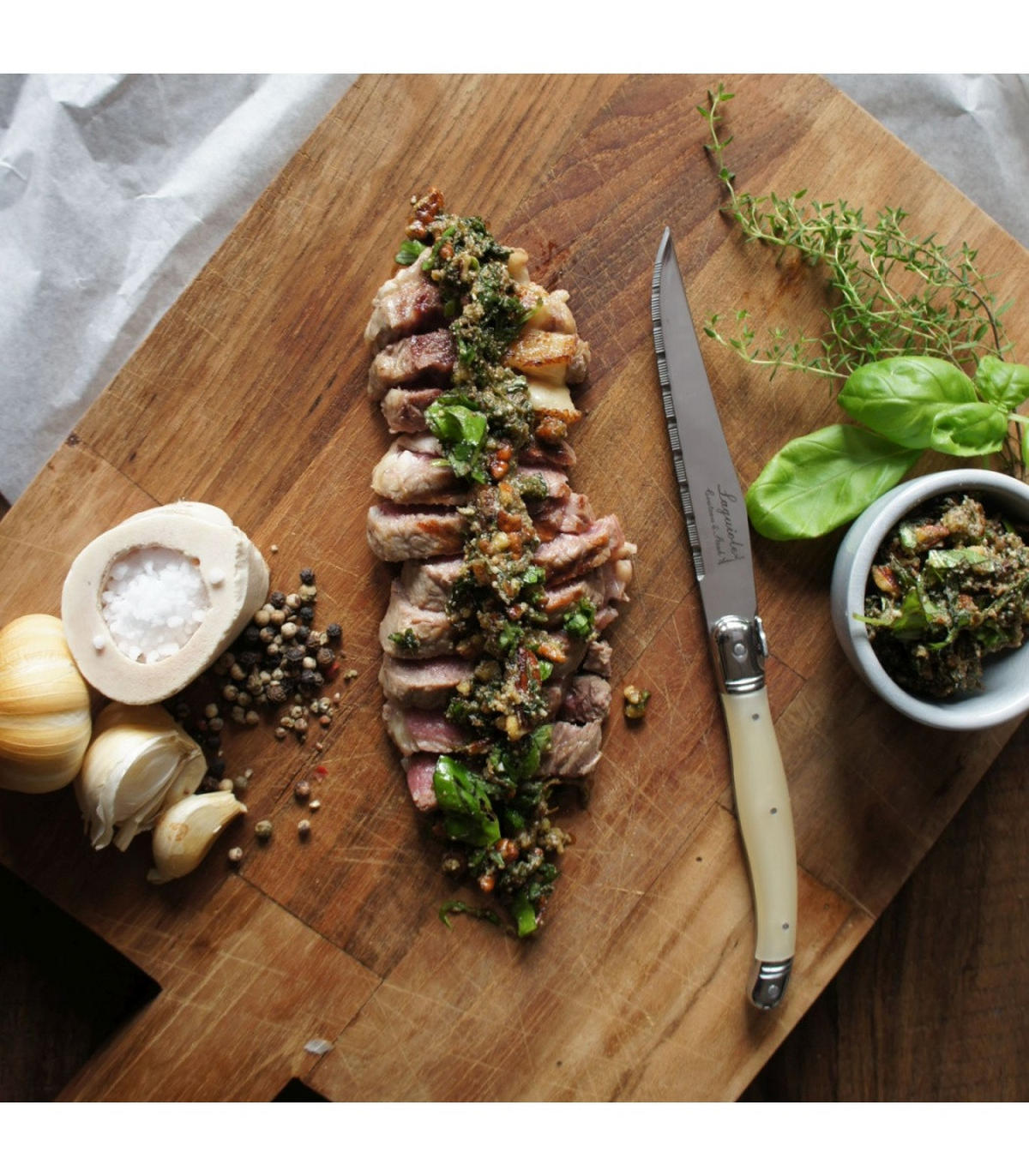 STEAKMESSER Premium Line Perlmutt 6 Stücke - Creme, Metall (24cm)