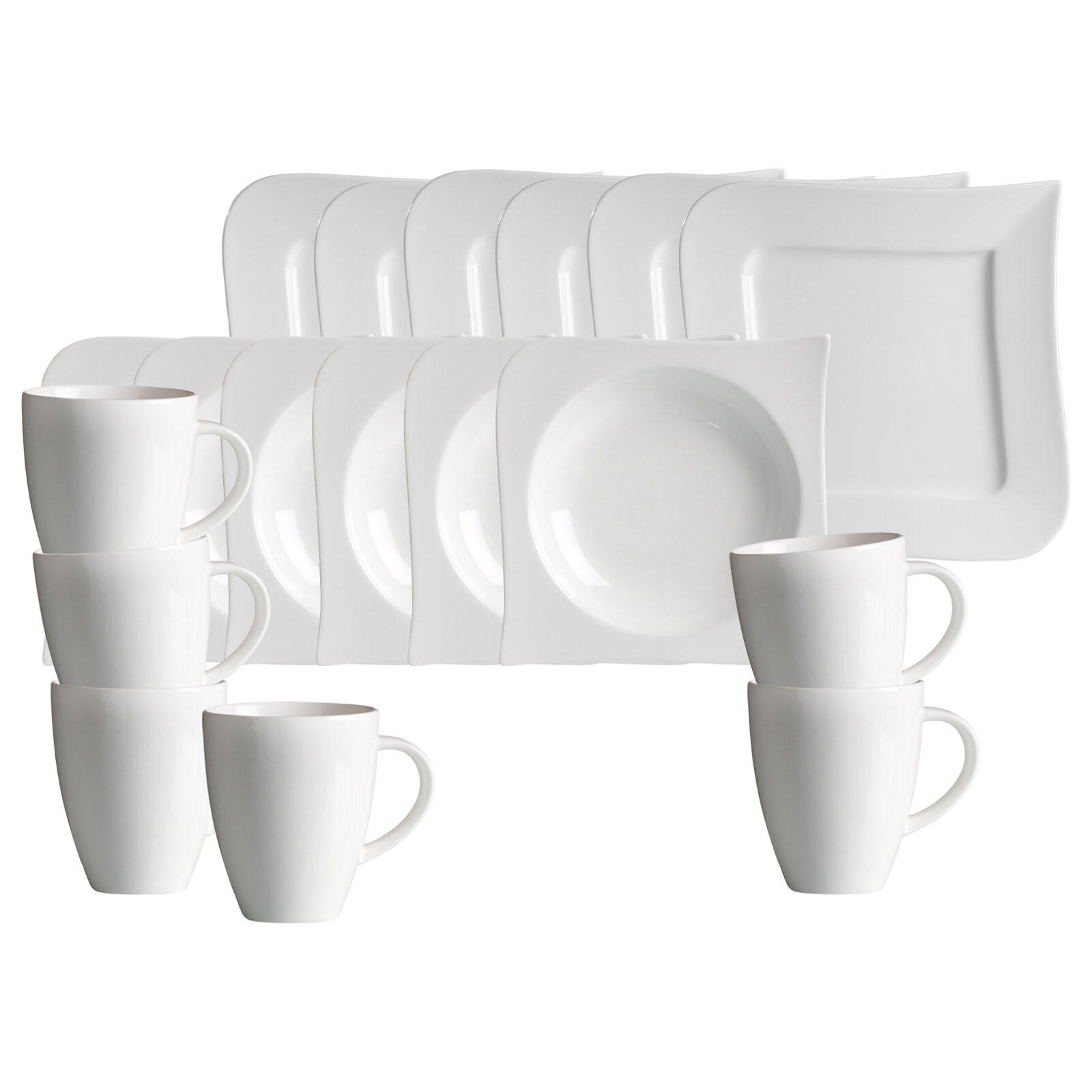 FRÜHSTÜCKS-SET Melodie weiß 18er Set - Weiß, Keramik (1/1/1cm) - Ritzenhoff Breker