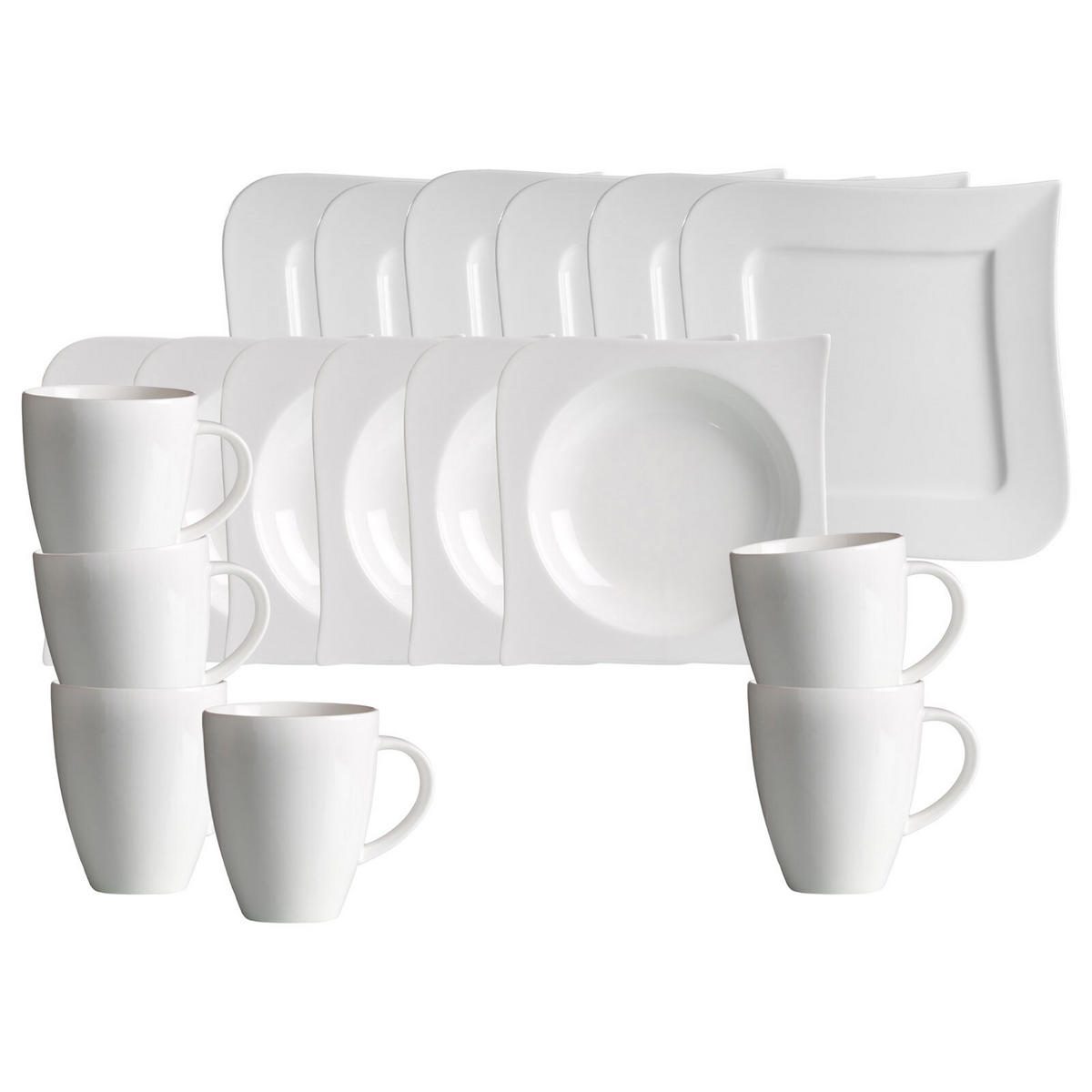FRÜHSTÜCKS-SET Melodie weiß 18er Set - Weiß, Keramik (1/1/1cm) - Ritzenhoff Breker