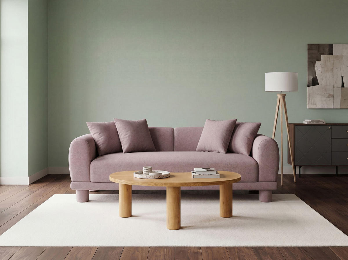 POHOVKA 3-místná Látka Taupe Pori - šedohnědá, textil (202/74/93cm) - Beliani
